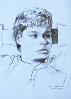 Hubertus 01, Portrait, Pastell